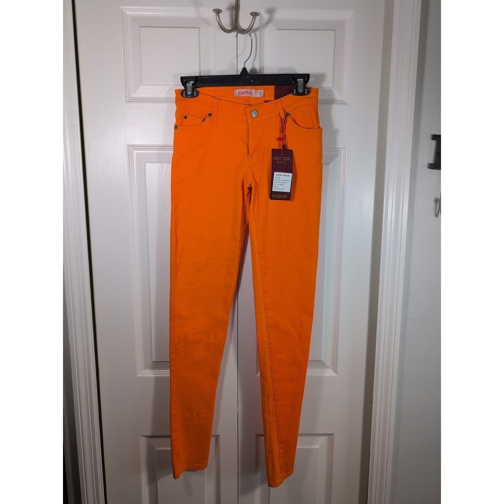 Judy Blue Cotton Twin Skinny Pants Womens 1 Skinny Orange NEW